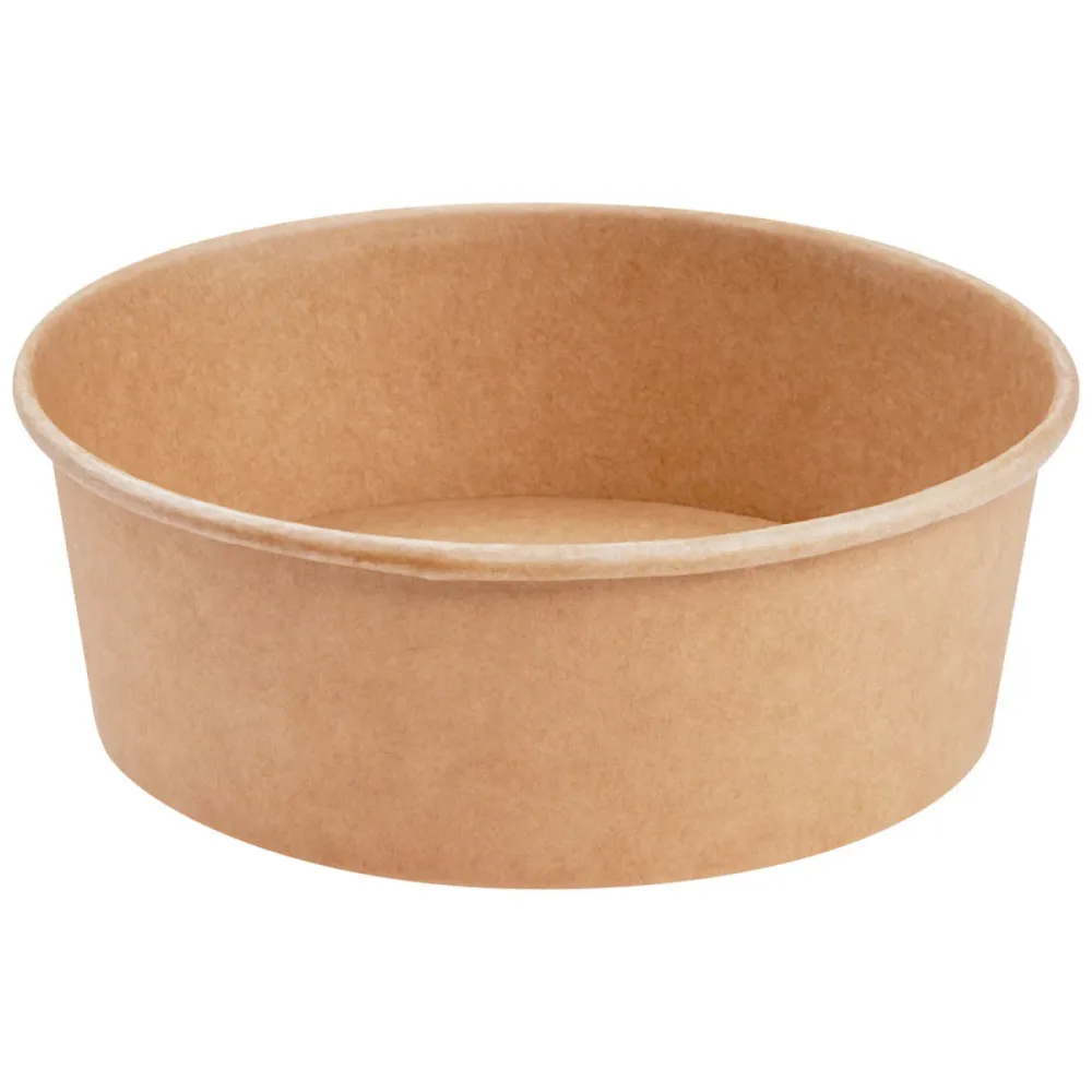 WIMEX Salatschale Papier 1300 ml PAP FSC® Mix/PE für To-go & Take-away; 1500 ml, 18.5x6.7 cm (ØxH); braun; 50 Stück / Pack