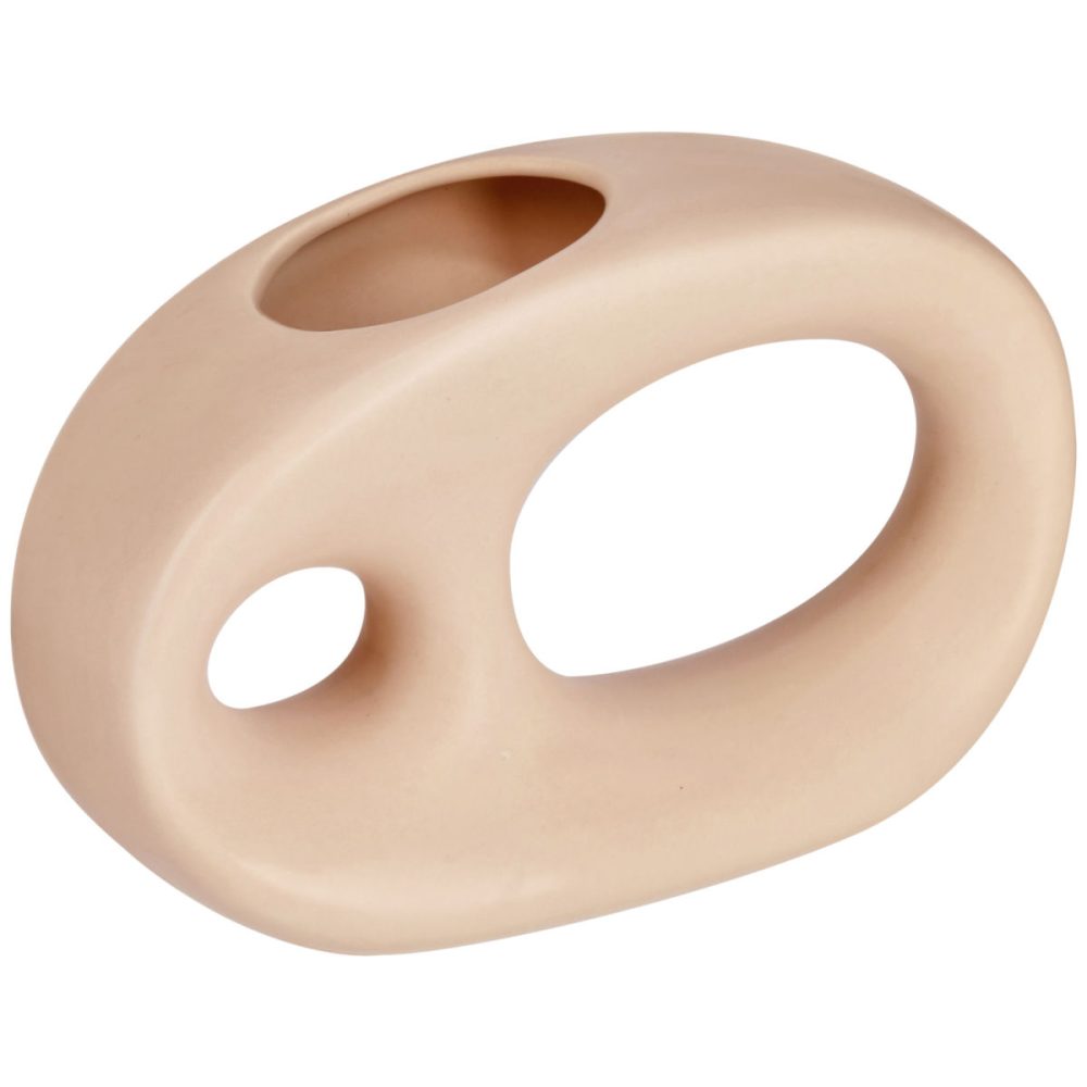 Vase Delio; 21.5x7.5x14.7 cm (LxBxH); beige; organisch