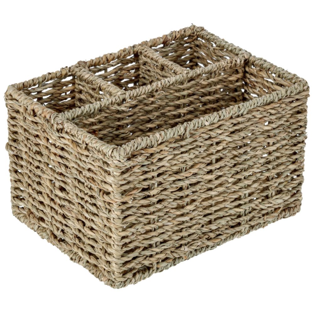 PULSIVA Besteckbehälter Händel; 23x17x14 cm (LxBxH); beige meliert/grün meliert
