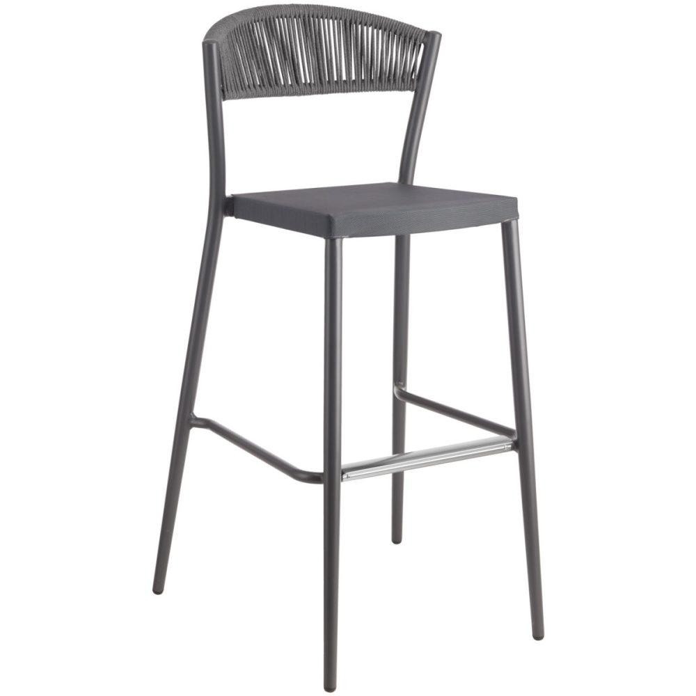 VEGA Outdoor Barstuhl Amelia; 56x55x112.5 cm (BxTxH); anthrazit; 2 Stück / Pack