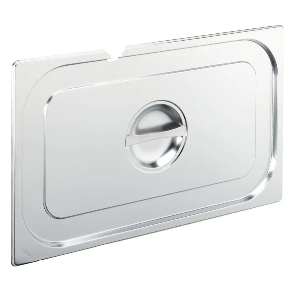 PULSIVA GN-Deckel 1/1 Basic mit Löffelaussparung; GN 1/1, 53x32.5 cm (LxB); silber