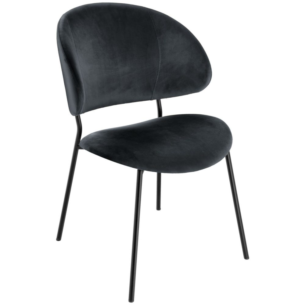 VEGA Polsterstuhl Lindo Samt; 55x65x85 cm (BxTxH); Sitz schwarz, Gestell schwarz