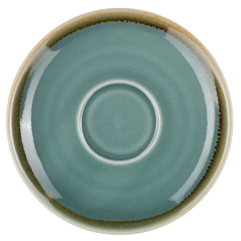 PULSIVA Kaffee-Untertasse Glaze 2.0; 14.2 cm (Ø); blau; rund; 6 Stück / Pack