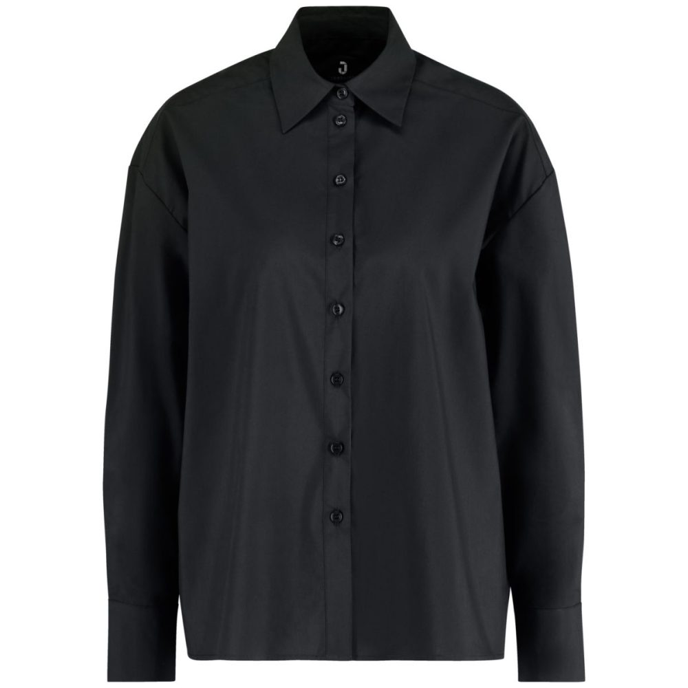 JOBELINE Damen Bluse Porter Langarm, Oversize Fit; Kleidergrösse XL; schwarz