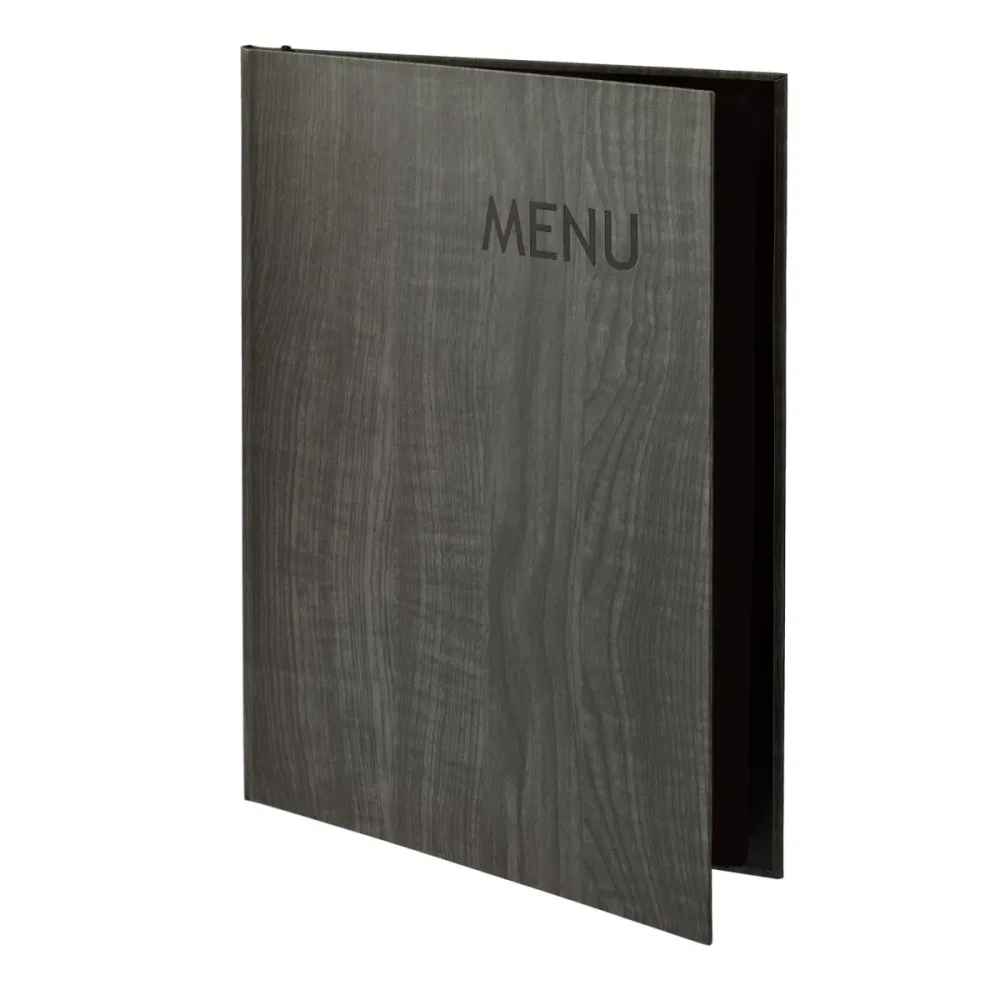 VEGA Speisekarte Lenio mit Prägung MENU A4; DIN A4, 23.8x32.6 cm (BxH); anthrazit