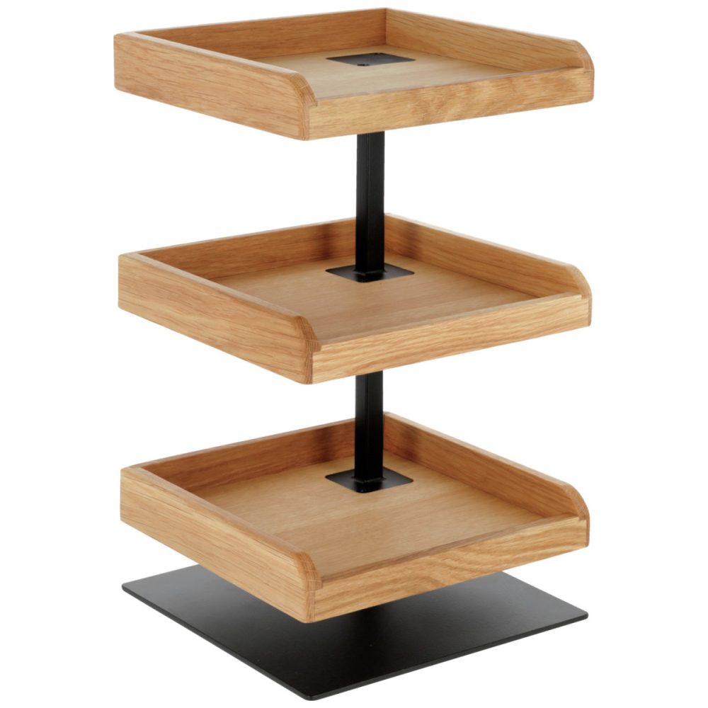 VEGA Etagere Esino 3-stöckig; 24x41.8x24 cm (BxHxT); braun/schwarz; rechteckig
