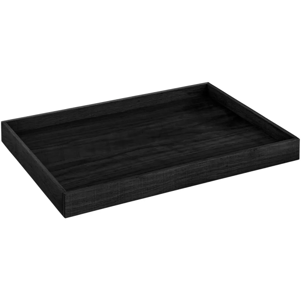 VEGA Tablett Wantage; 38x27x3.5 cm (LxBxH); eiche/schwarz; rechteckig