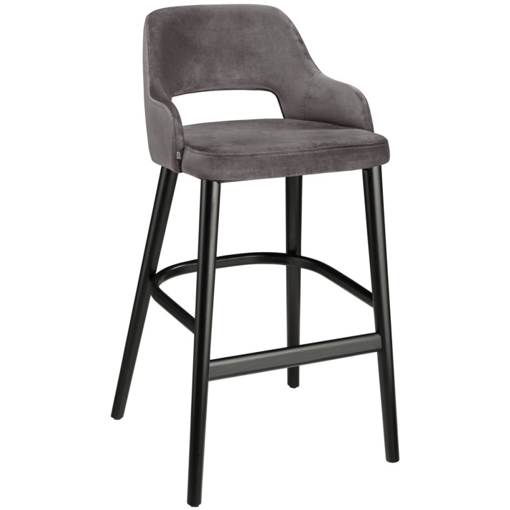 VEGA Barstuhl Tonda; 53x62x103 cm (BxTxH); Sitz taupe, Gestell schwarz