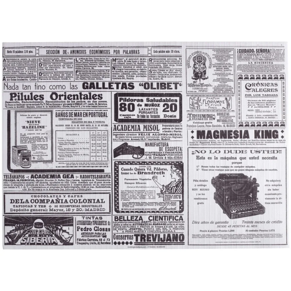 GARCIA DE POU Papiertischset Menulo; 31x43 cm (BxL); schwarz/weiss; 500 Stück / Pack