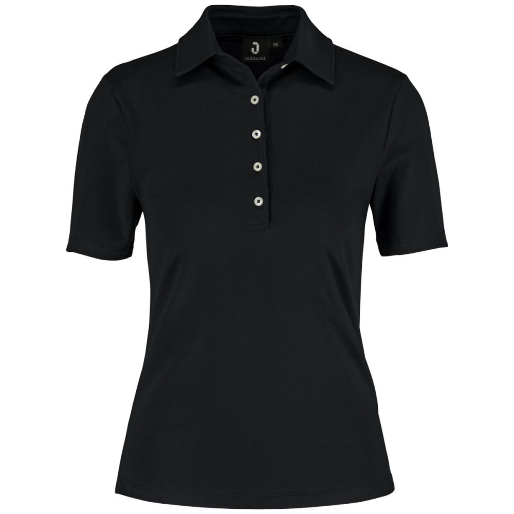 JOBELINE Damen Poloshirt Malme Kurzarm; Kleidergrösse L; schwarz