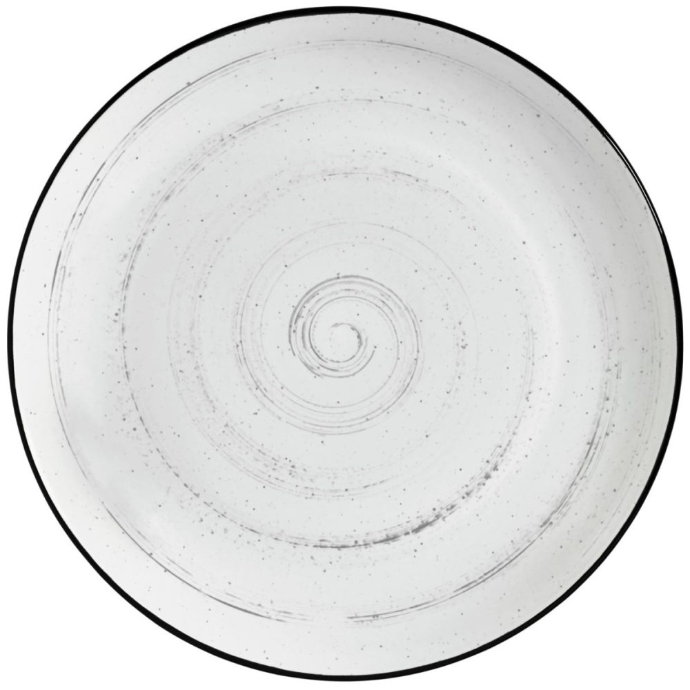 VEGA Teller flach Fungio; 27 cm (Ø); weiss/schwarz; rund; 4 Stück / Pack