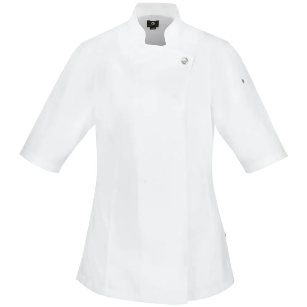 JOBELINE Damen Kochjacke Carter Kurzarm; Kleidergrösse 38; weiss
