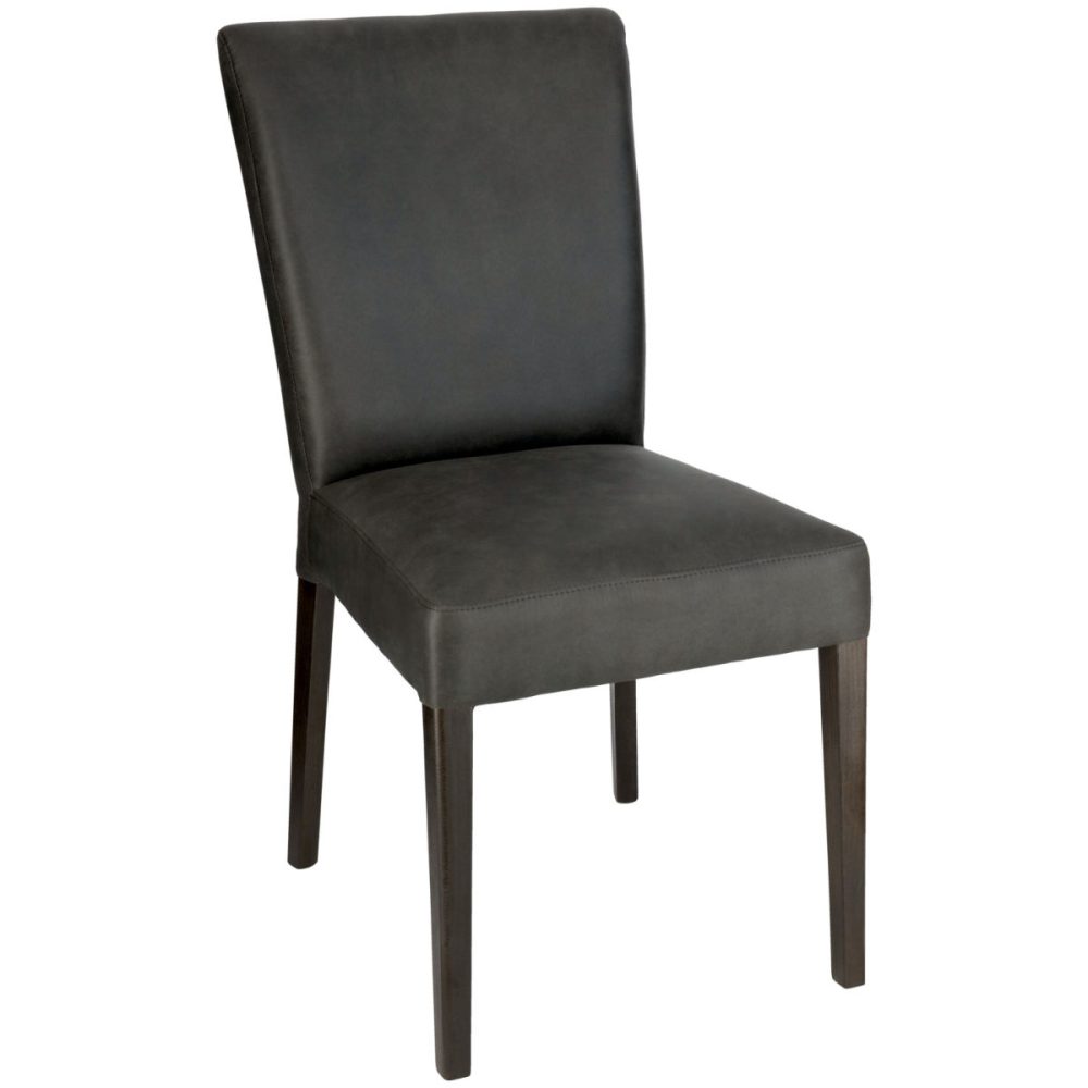 PULSIVA Polsterstuhl Lino; 46x67x101 cm (BxTxH); Sitz schwarz, Gestell braun; 2 Stück / Pack