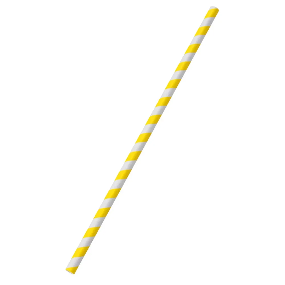 WIMEX Trinkhalm Spirale; 0.8x25 cm (ØxL); gelb/weiss; 100 Stück / Pack
