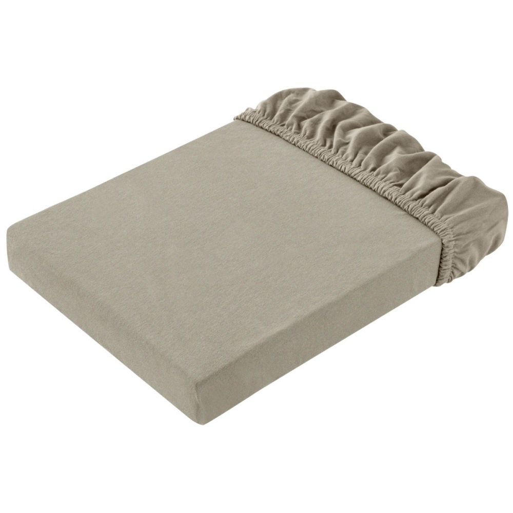 ERWIN M. Spannbettlaken Elastik-Jersey mit Rundumgummi; 180-200x200-220 cm (BxL); taupe