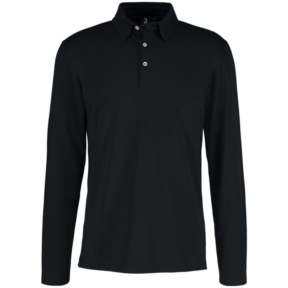JOBELINE Herren Poloshirt Malme Langarm; Kleidergrösse M; schwarz