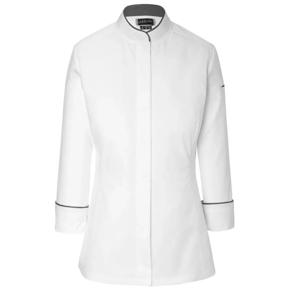 JOBELINE Damenkochjacke Professional; Kleidergrösse 56; weiss/grau