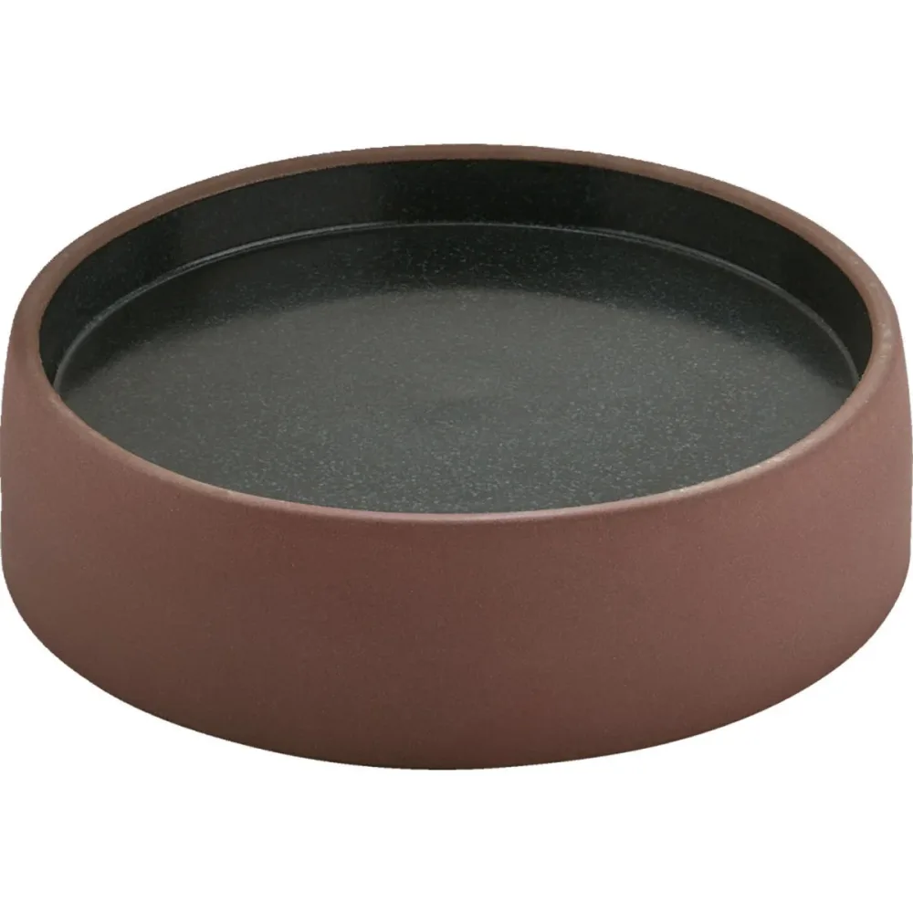 Playground Teller flach/tief 2in1; 16x4.5 cm (ØxH); braun/schwarz; rund