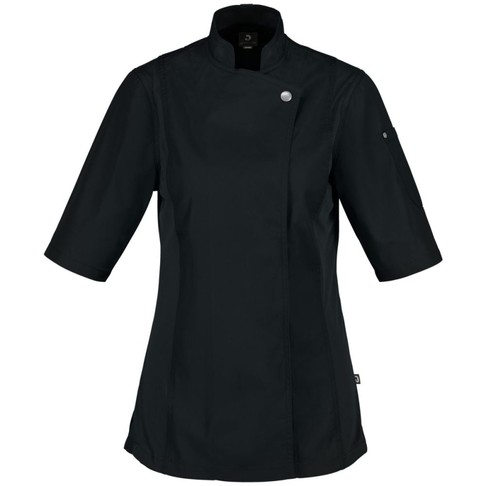 JOBELINE Damen Kochjacke Carter Kurzarm; Kleidergrösse 34; schwarz