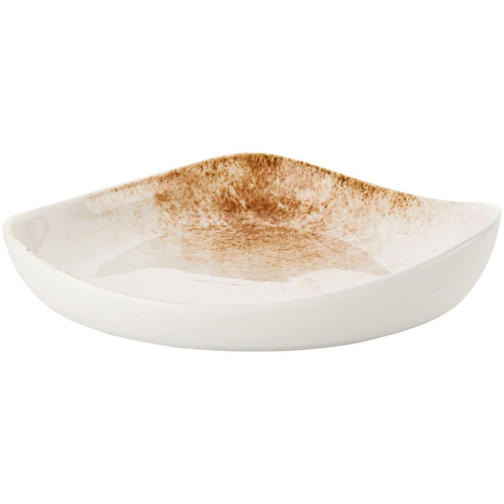 VEGA Teller tief Purior; 800 ml, 24.5x22x6 cm (LxBxH); weiss/braun; oval; 2 Stück / Pack