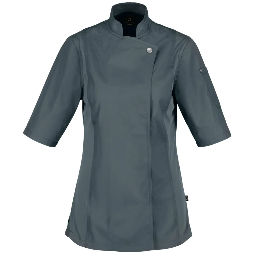 JOBELINE Damen Kochjacke Carter Kurzarm; Kleidergrösse 34; graublau