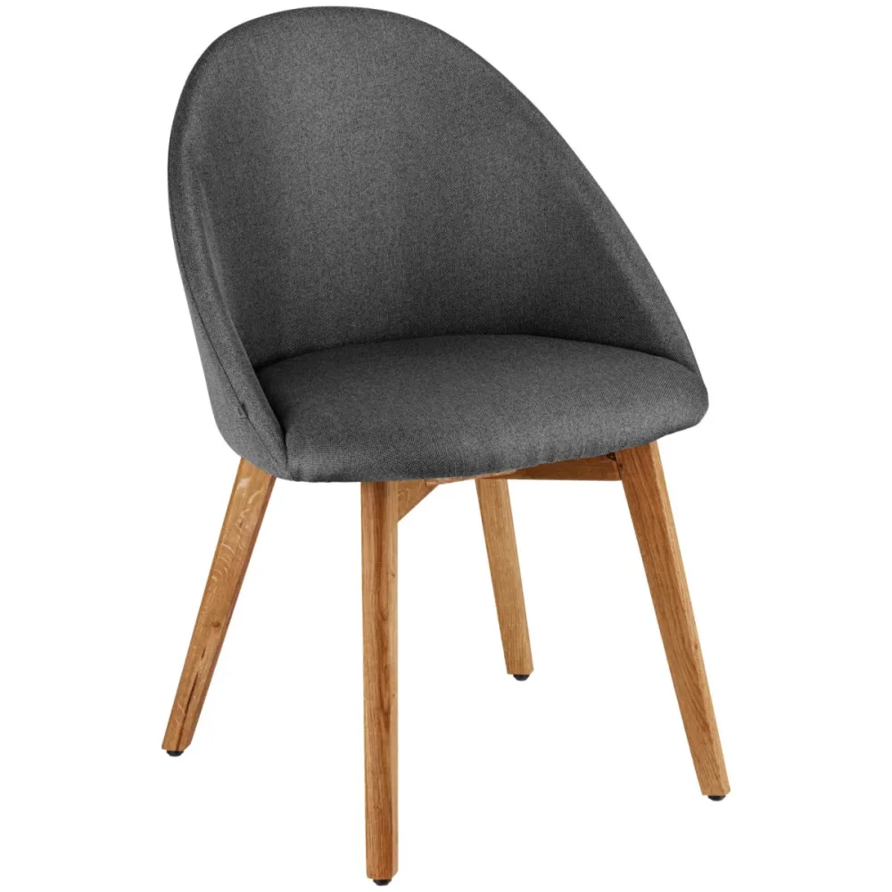 VEGA Polsterstuhl Alwin; 56x50x83 cm (BxTxH); Sitz anthrazit, Gestell eiche/natur; 2 Stück / Pack