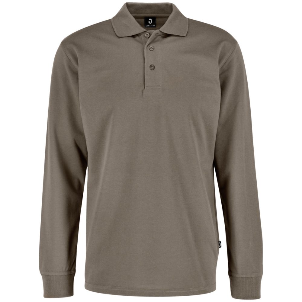 JOBELINE Herren Poloshirt Fly Langarm; Kleidergrösse M; taupe