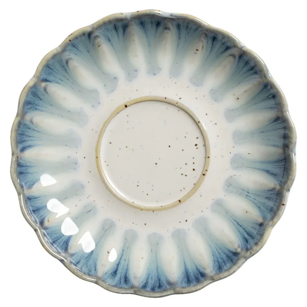 VEGA Kaffee-Untertasse Flora; 13.7x2.3 cm (ØxH); blau/beige; rund; 6 Stück / Pack