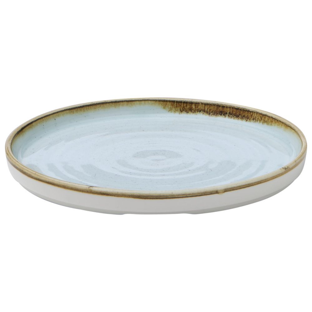 Churchill Teller flach Stonecast Duck Egg mit Steilrand; 21x2 cm (ØxH); hellblau/braun; rund; 6 Stück / Pack