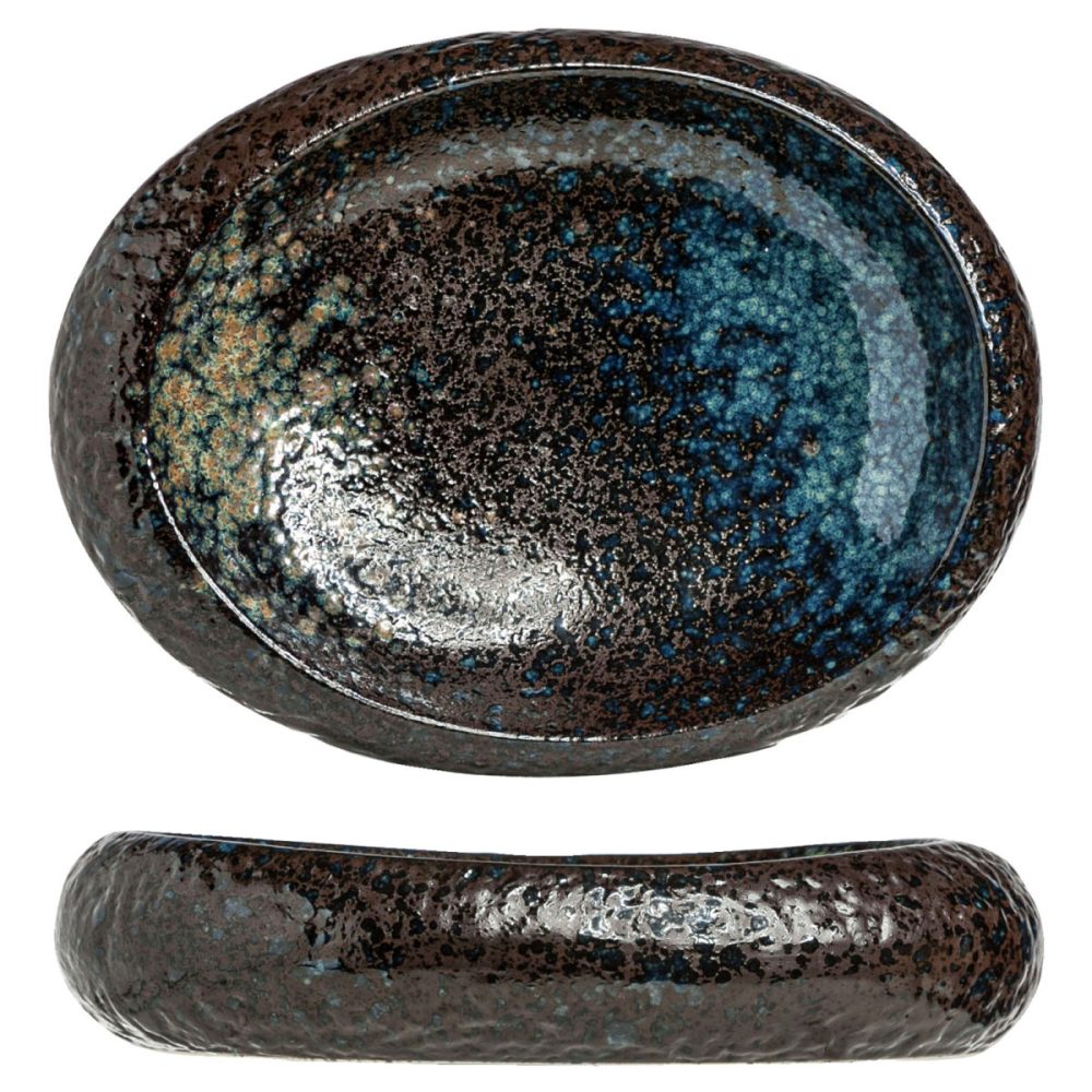 Cosy & Trendy Schale Black yoru oval; 400 ml, 23x17.5x5.5 cm (LxBxH); schwarz/blau