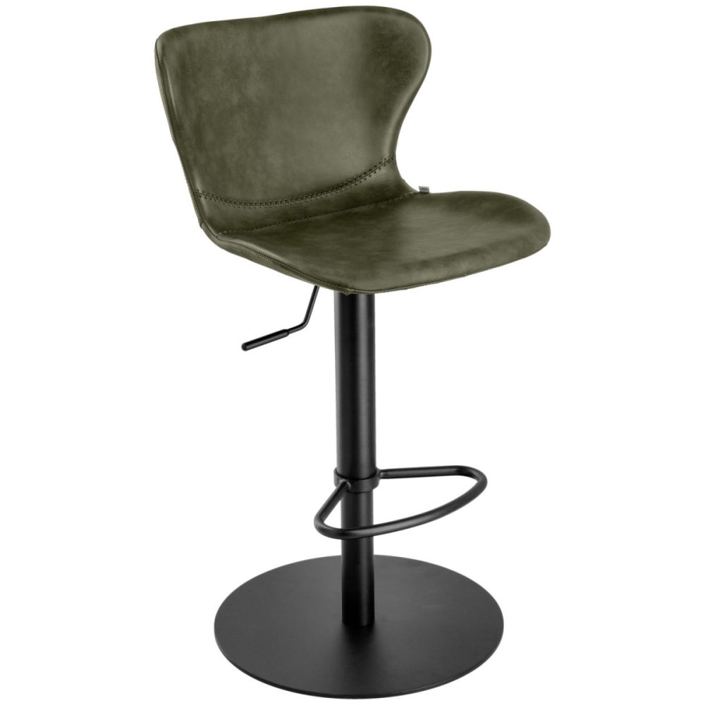 VEGA Barstuhl Dallas; 45x35x105 cm (BxTxH); Sitz oliv, Gestell schwarz