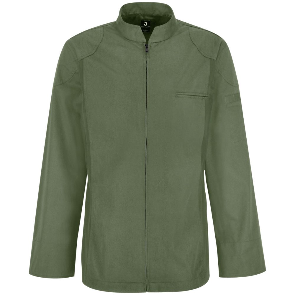 JOBELINE Herren Kochjacke Racer Langarm; Kleidergrösse 58; oliv
