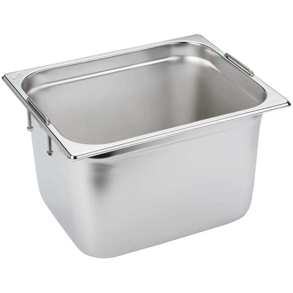 VEGA GN-Behälter Premium Fallgriff 1/2; GN 1/2, 14400 ml, 32.5x26.5x20 cm (LxBxT); silber