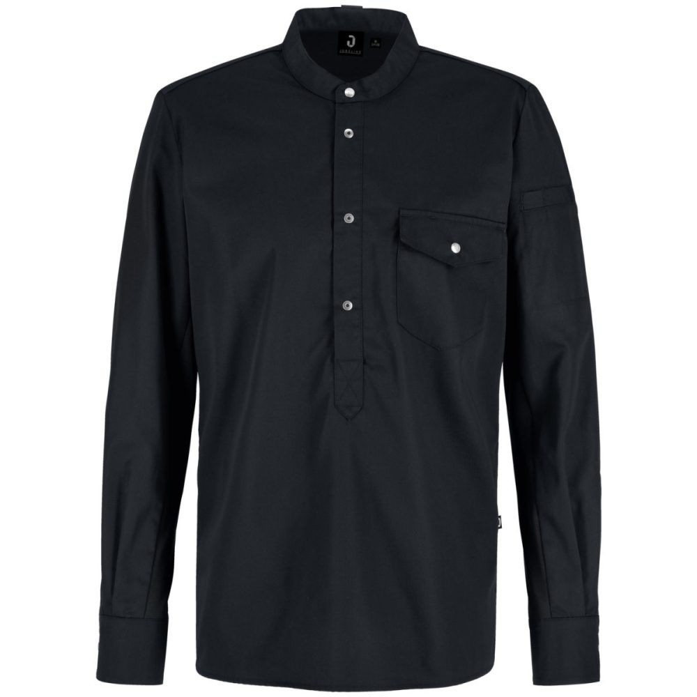 JOBELINE Herren Kochshirt Luca Langarm; Kleidergrösse 54; schwarz