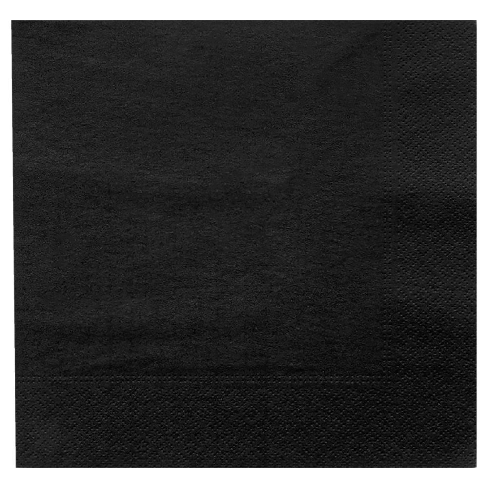 GARCIA DE POU Papierserviette 2-lagig; 39x39 cm (BxL); schwarz; 100 Stück / Pack