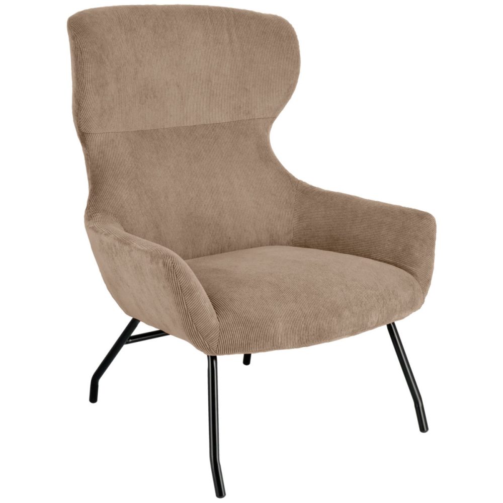 VEGA Ohrensessel Malin; 75x77x103 cm (BxTxH); Sitz taupe, Gestell schwarz