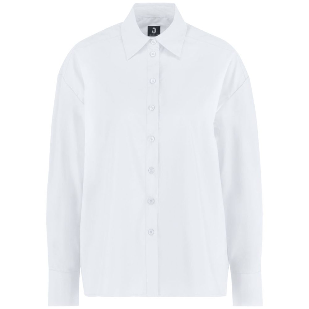 JOBELINE Damen Bluse Porter Langarm, Oversize Fit; Kleidergrösse M; weiss