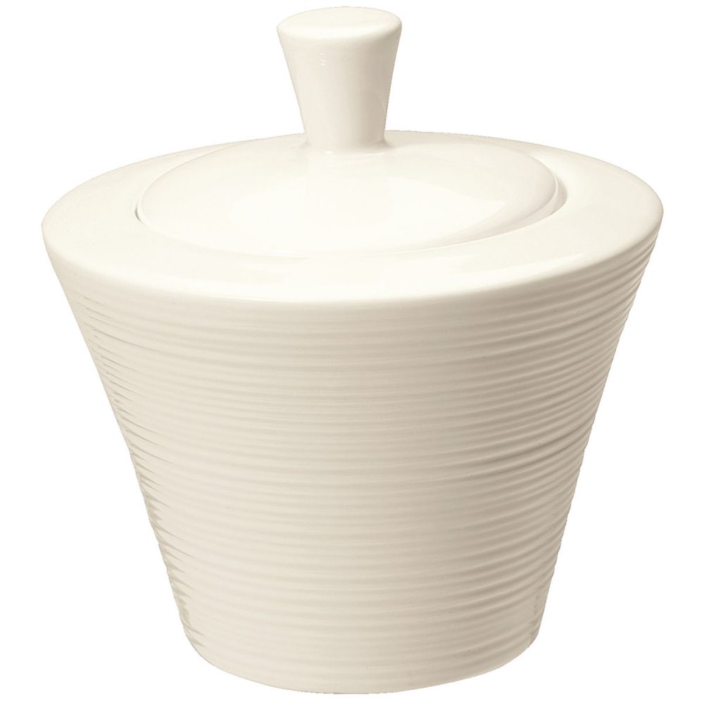 VEGA Zuckerdose Skyline mit Deckel; 300 ml, 9.8x10 cm (ØxH); cremeweiss; rund; 6 Stück / Pack