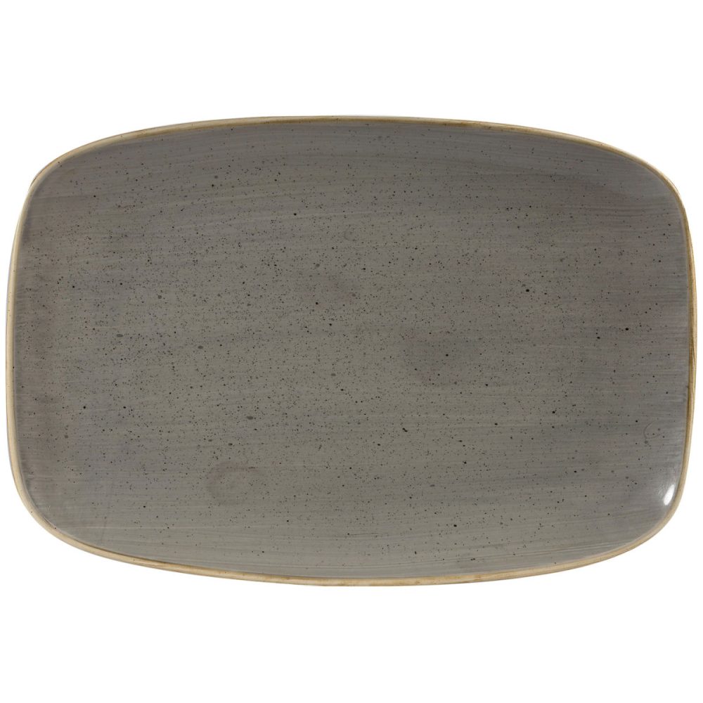 Churchill Chefs Oblong Platte Stonecast Peppercorn; 35.5x24.5 cm (LxB); grau/braun; rechteckig; 6 Stück / Pack