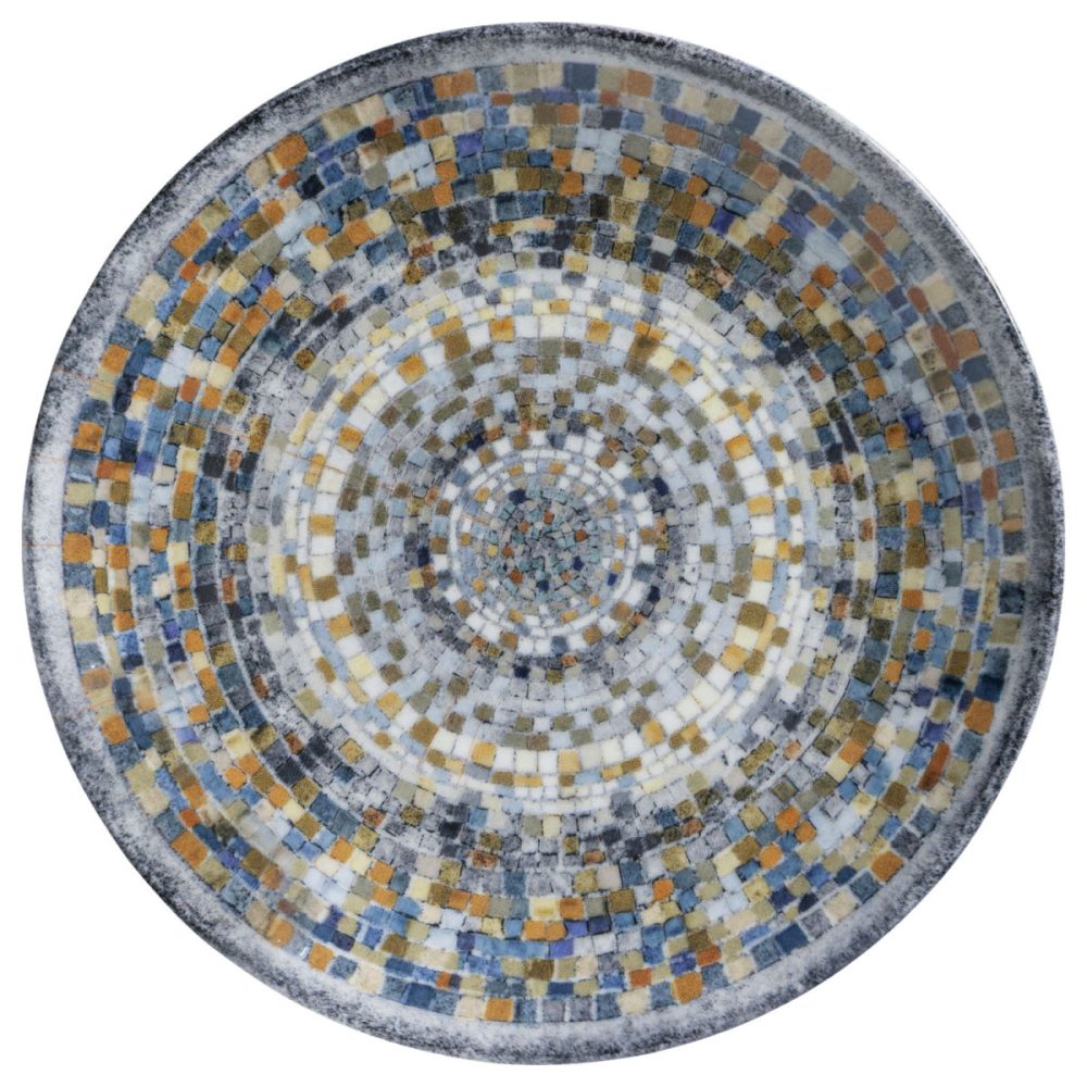 VEGA Teller flach Terra Mosaic; 24.5 cm (Ø); blau/weiss/orange; rund; 6 Stück / Pack