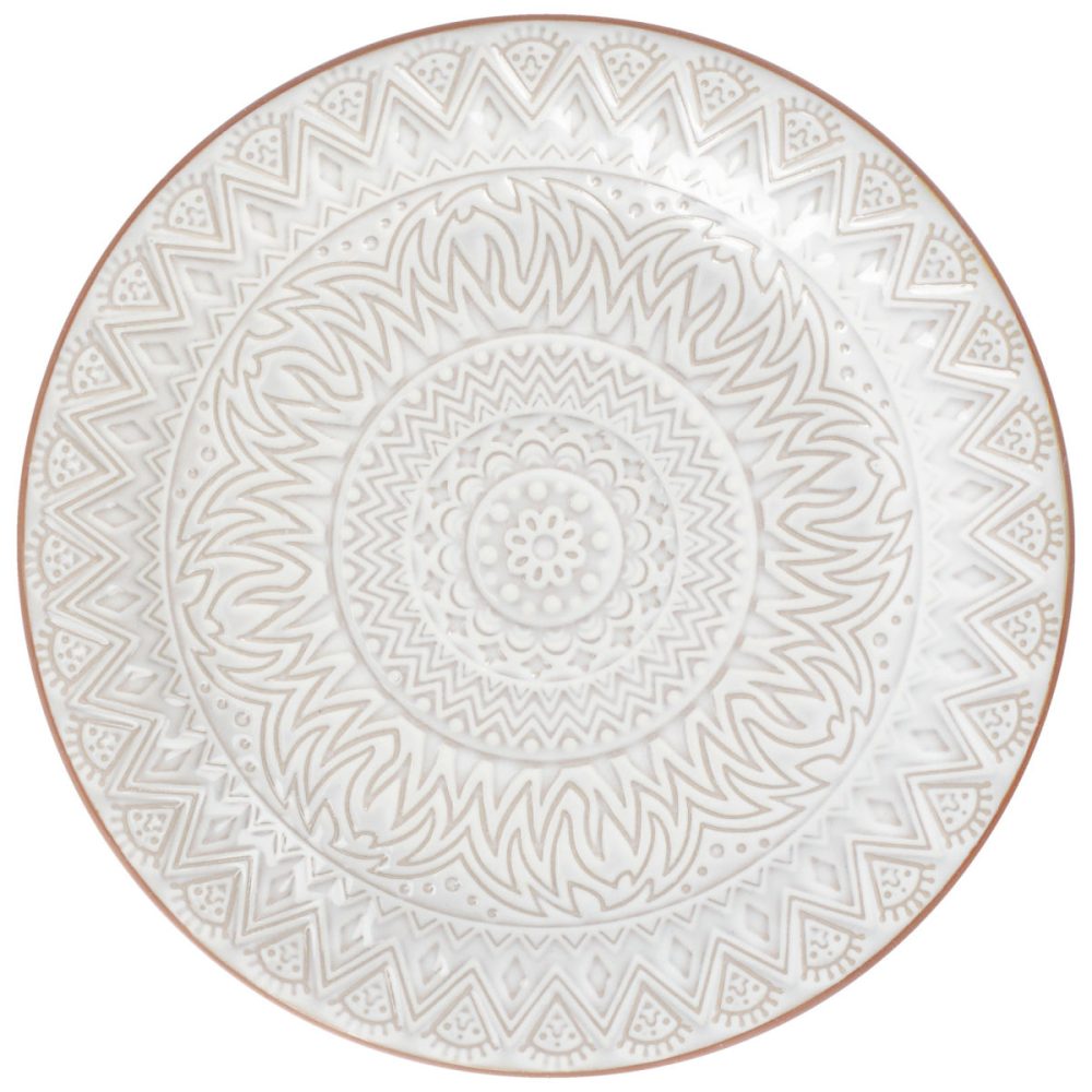 PULSIVA Teller Indie flach; 21x2.5 cm (ØxH); weiss; rund; 4 Stück / Pack