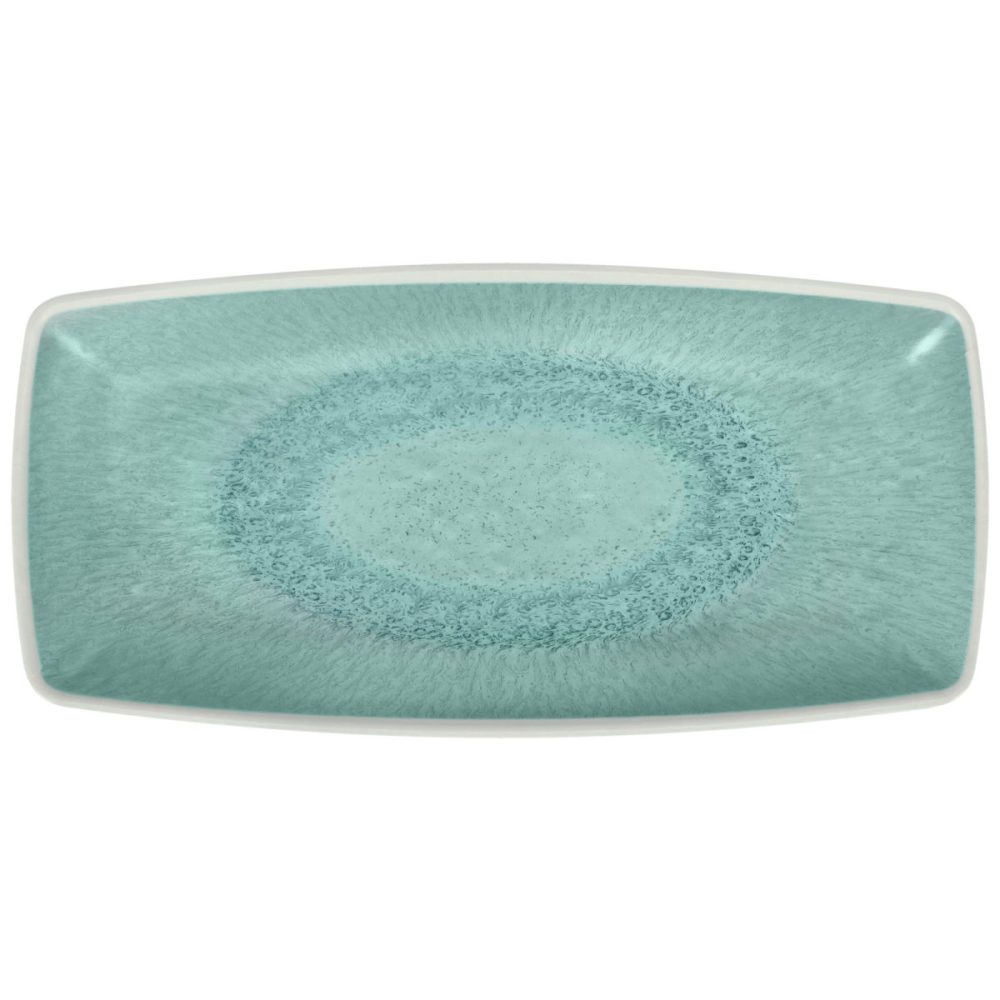 VEGA Platte Torto; 29.4x14.3x2.7 cm (LxBxH); türkis/blau; rechteckig; 6 Stück / Pack