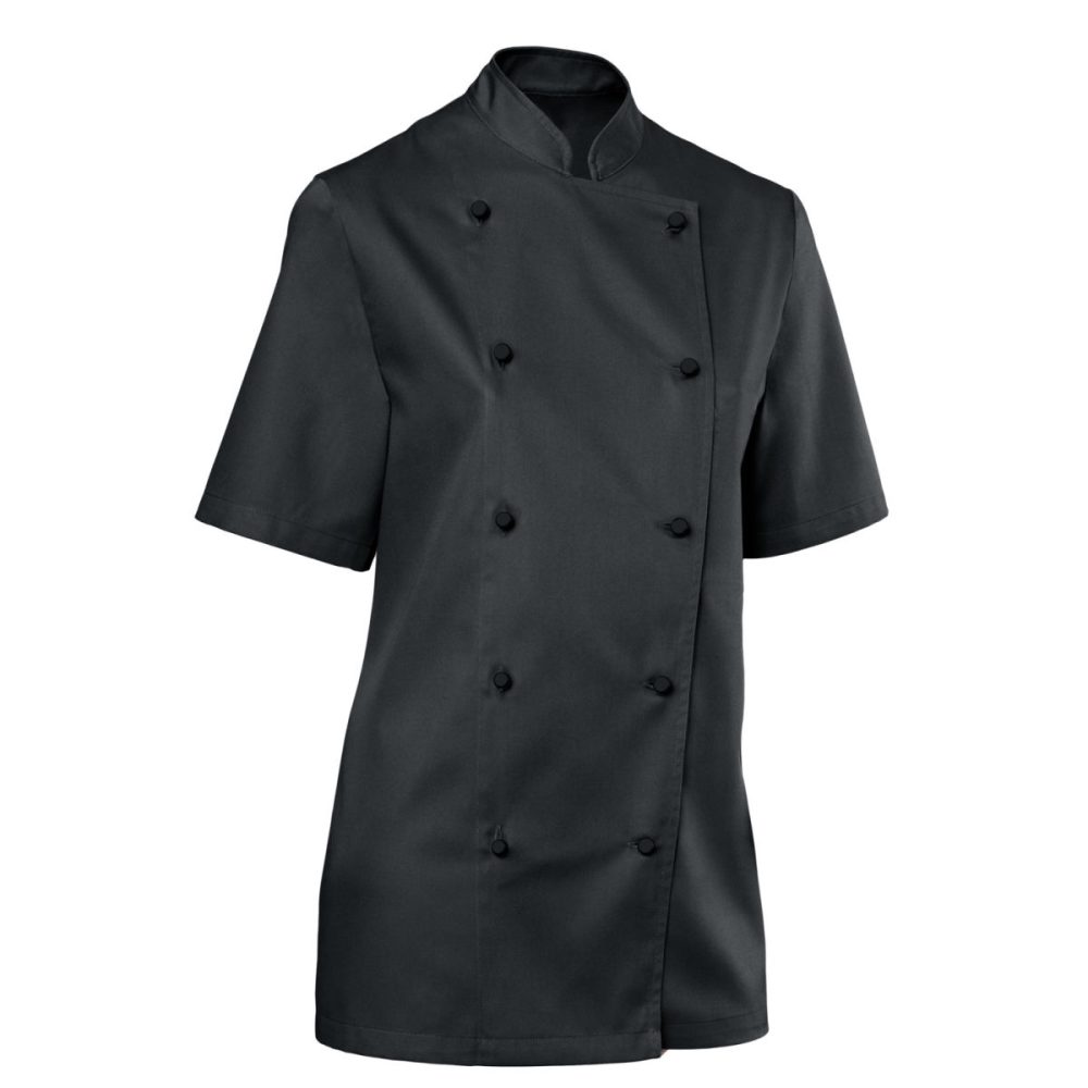 PULSIVA Damenkochjacke Pauline Halbarm; Kleidergrösse 36; schwarz