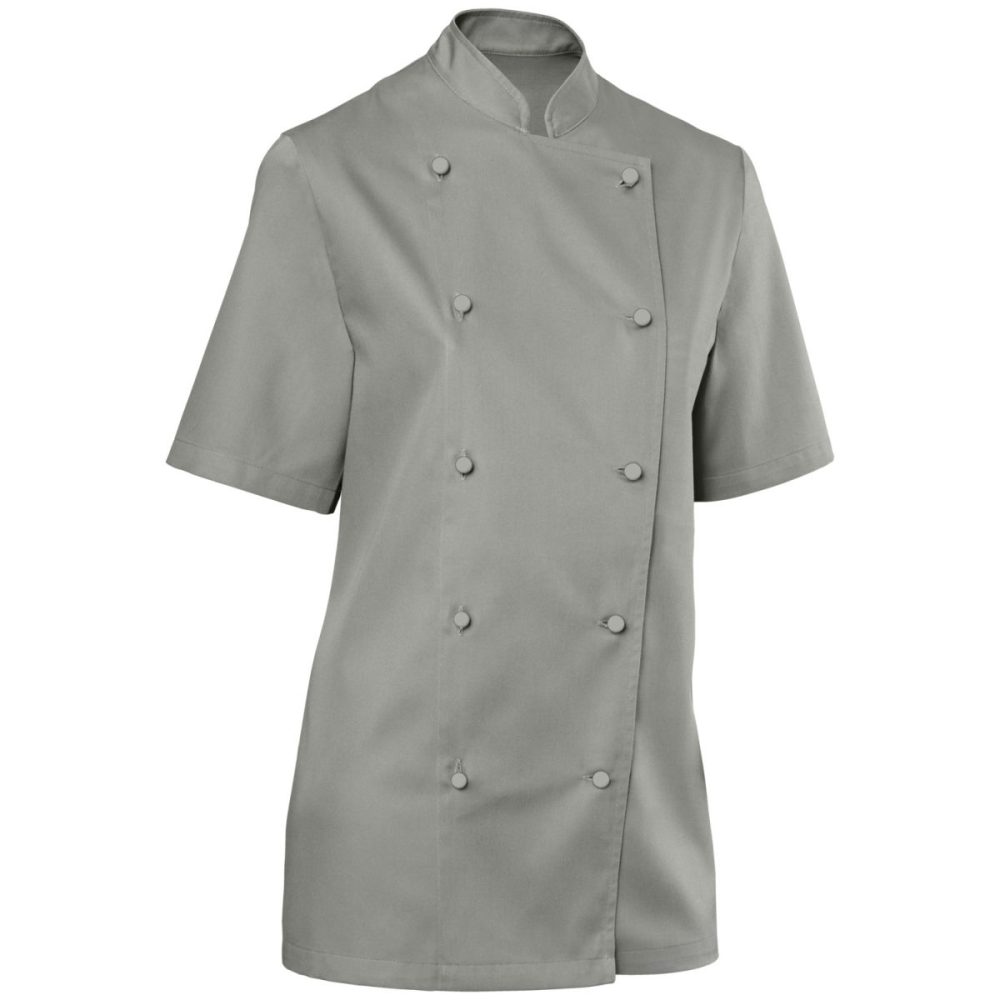 PULSIVA Damenkochjacke Pauline Halbarm; Kleidergrösse 50; hellgrau
