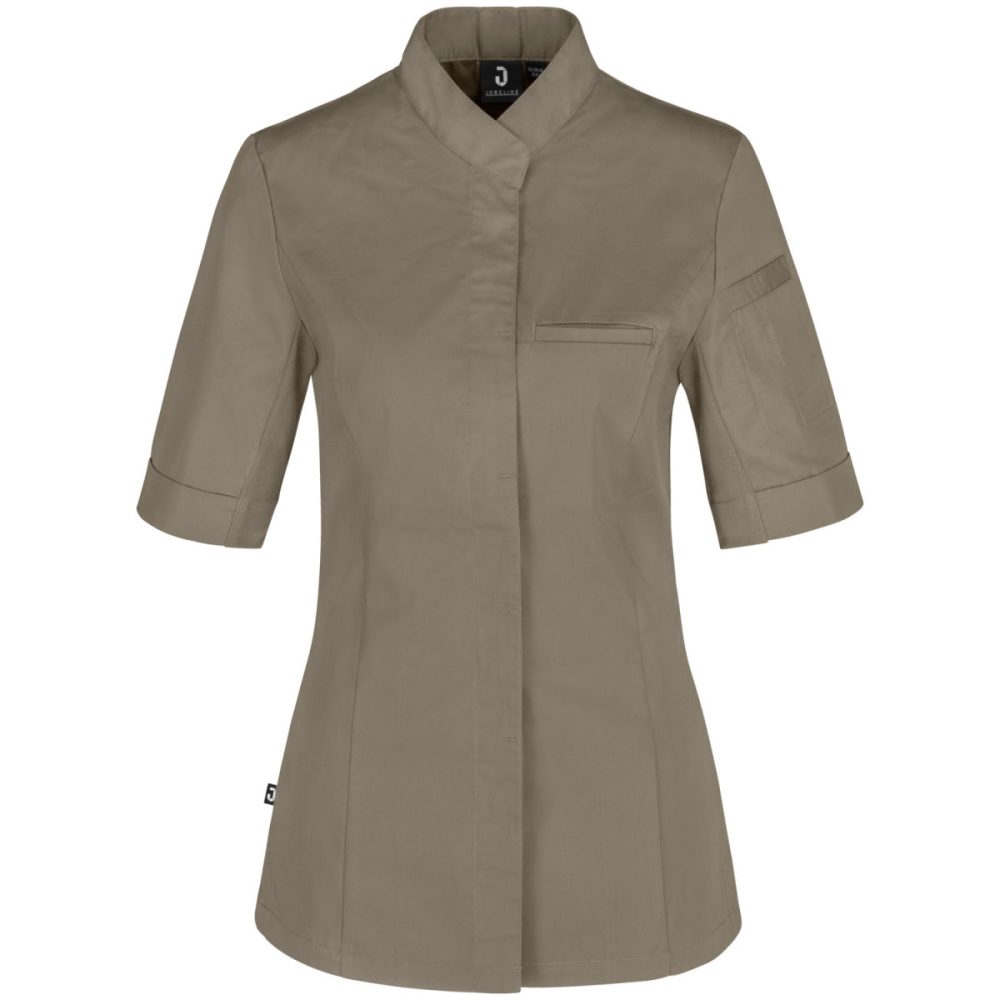 JOBELINE Damen Kochjacke Marco Kurzarm; Kleidergrösse 36; taupe