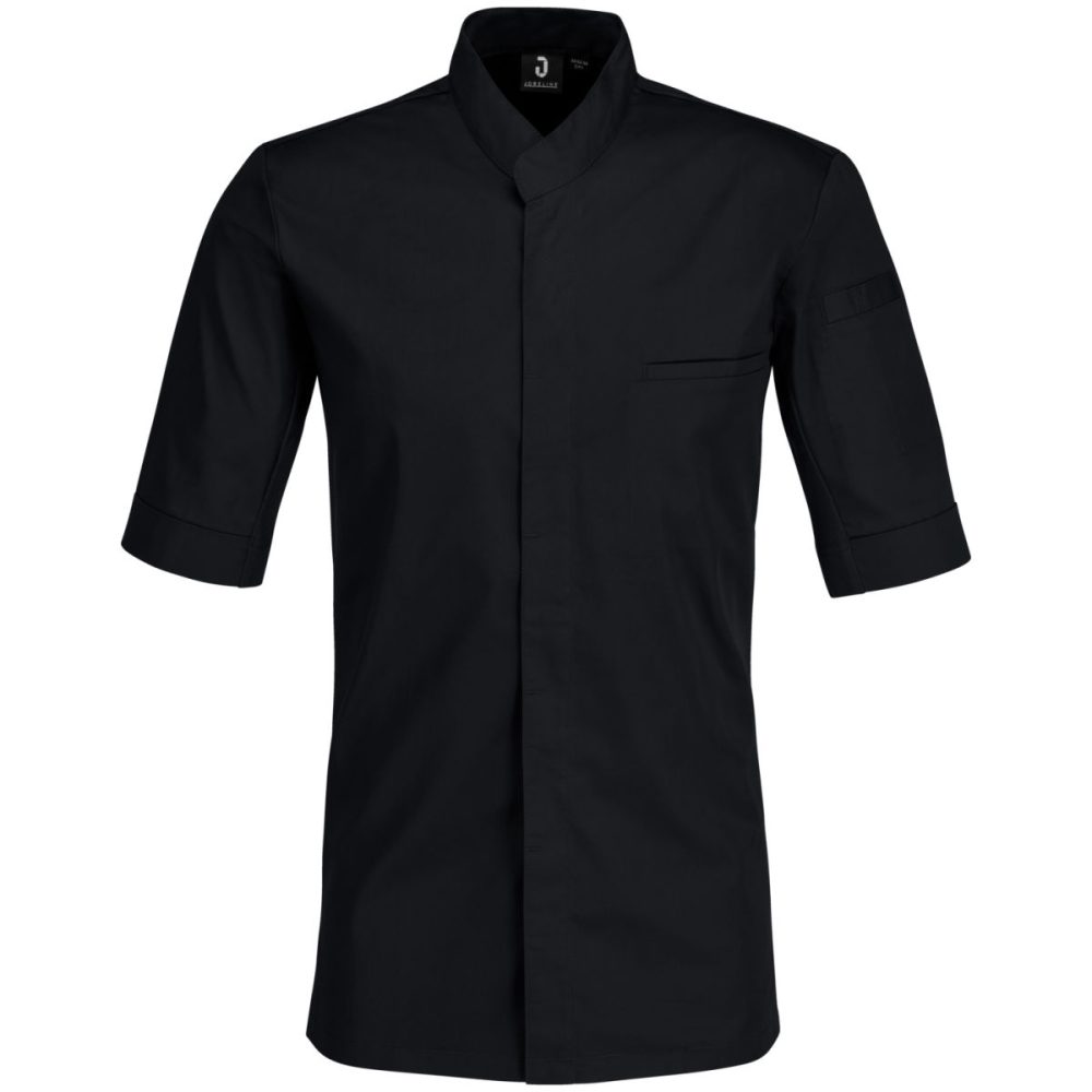 JOBELINE Herren Kochjacke Marco Kurzarm; Kleidergrösse 60; schwarz