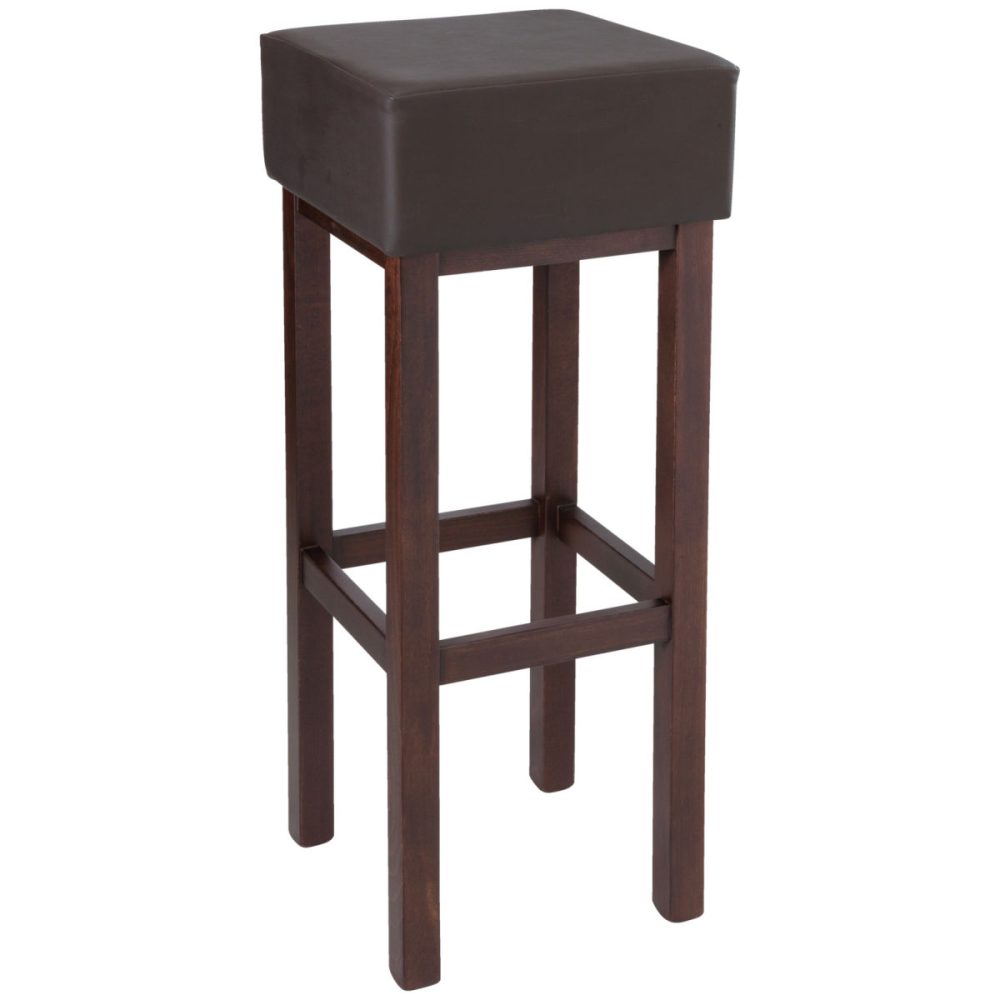 PULSIVA Barhocker Woody mit Polstersitz; 35x35x83 cm (BxTxH); Sitz dunkelbraun, Gestell dunkelbraun; 2 Stück / Pack