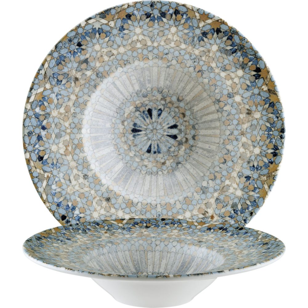 Bonna Pastateller Luca Mosaic; 400 ml, 28x5.5 cm (ØxH); orange/dunkelblau/hellblau/gelb/weiss; rund; 6 Stück / Pack