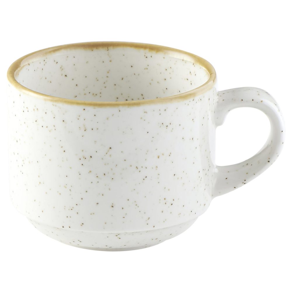 Churchill Tasse Stonecast Barley White stapelbar; 220 ml, 7 cm (H); weiss/braun; rund; 12 Stück / Pack