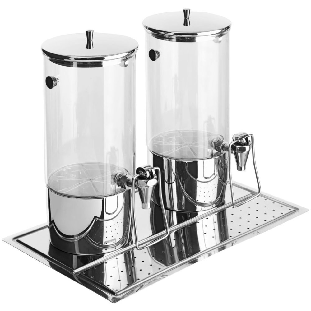 VEGA Dispenser Hampton doppelt GN 1/1 inkl. 4x Kühlakku; 8000 ml, 53x32.5x42 cm (LxBxH); edelstahl
